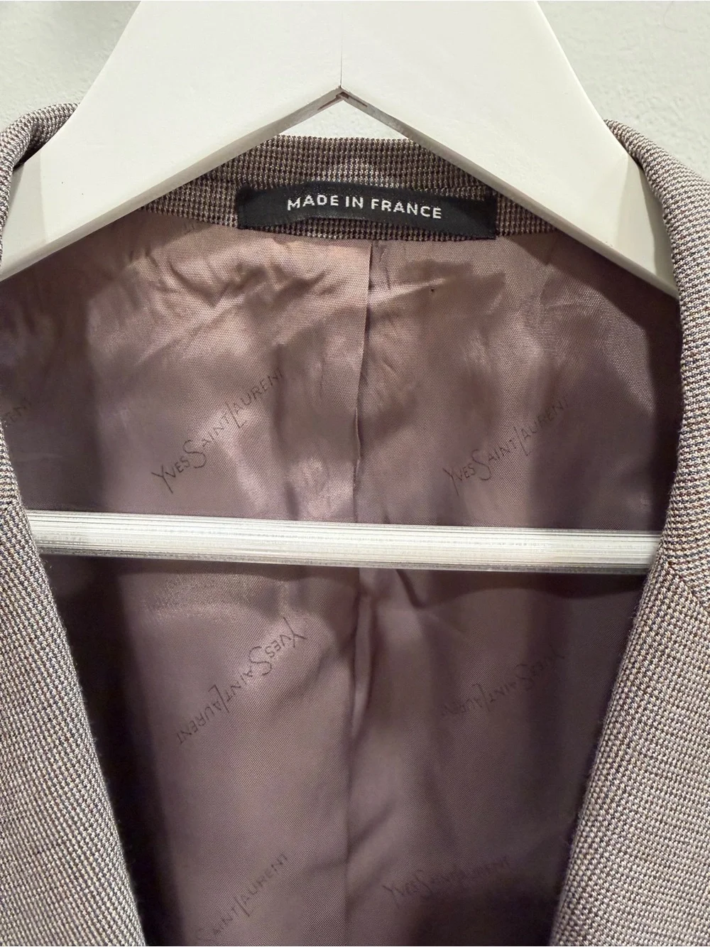 Yves Saint Laurent Men's Taupe/Beige Wool Suit
